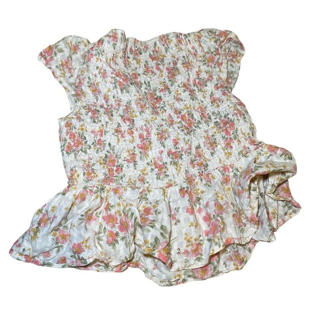 American Eagle Outfitters Pink and Green Floral Top
